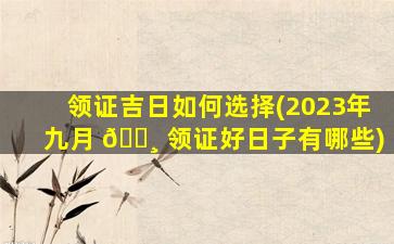 领证吉日如何选择(2023年九月 🕸 领证好日子有哪些)